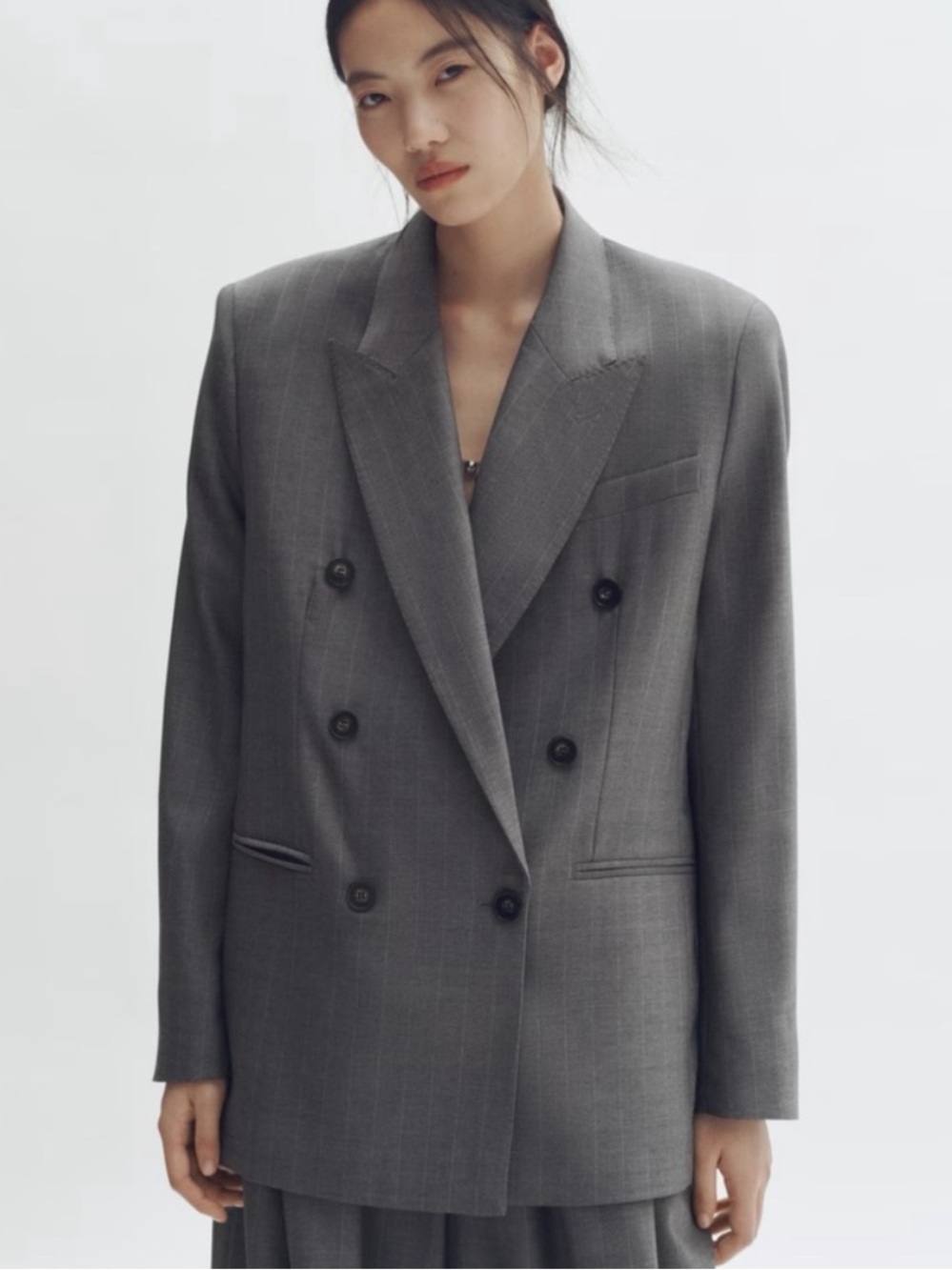 Stella McCartney Double-Breasted Gray Blazer